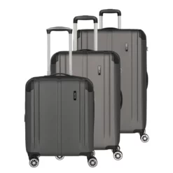 Travelite City- 3er Kofferset 4-Rad Trolley, Anthrazit