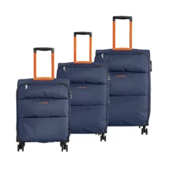 Adelaide Sport 3-tlg. Trolleyset Dunkelblau Mit Gestell Orange