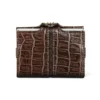 3.55 Kartenhalter Mit Münzfach Und Notenfach In Krokodil Braun -Koffer Verkaufs-Shop compressed 355 508 A