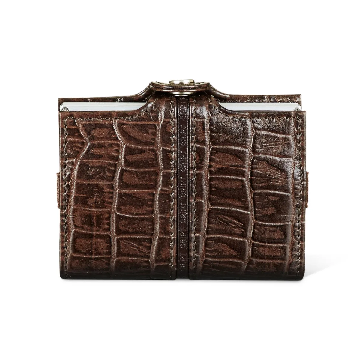 3.55 Kartenhalter Mit Münzfach Und Notenfach In Krokodil Braun 3 3.55 Kartenhalter Mit Münzfach Und Notenfach In Krokodil Braun