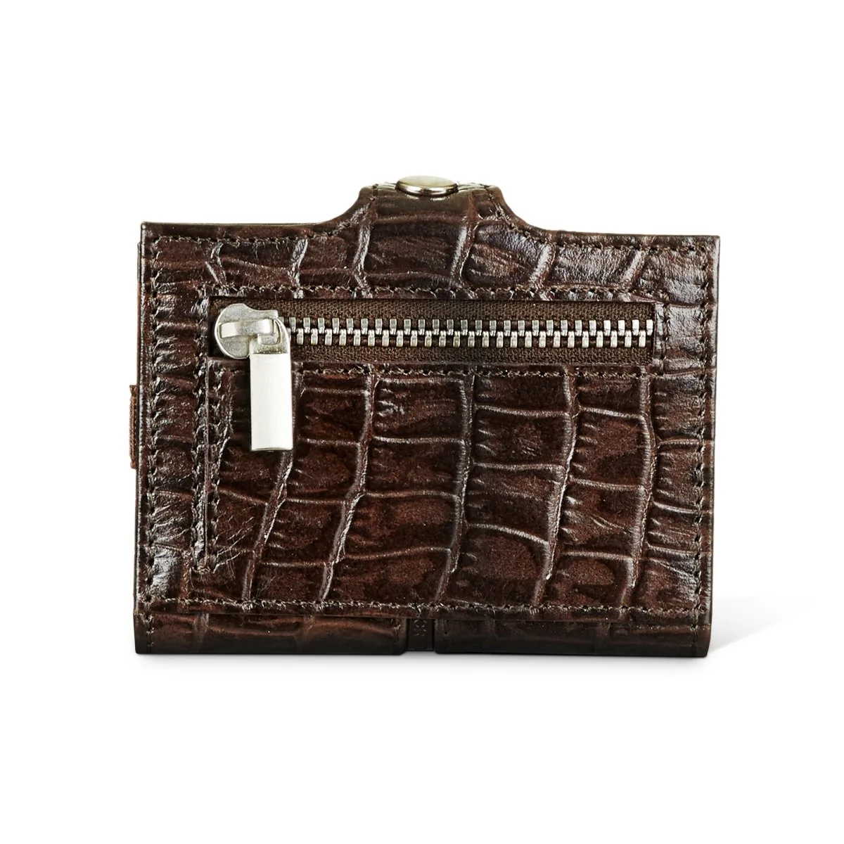 3.55 Kartenhalter Mit Münzfach Und Notenfach In Krokodil Braun 5 3.55 Kartenhalter Mit Münzfach Und Notenfach In Krokodil Braun – Bild 3