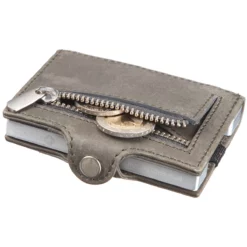 3.55 Kartenhalter Mit Münzfach Und Notenfach In Vintage Grau -Koffer Verkaufs-Shop compressed 94b