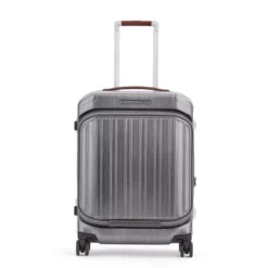 Piquadro PQ-Light - Fast-Check Handgepäck Hartschalentrolley Schwarz/Leder