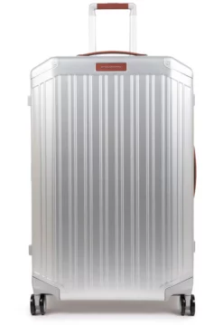 Piquadro Ultra Slim Grosser Koffer Grau/Leder