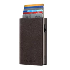 Wallet Click & Slide Sleek Nappa Brown/Silver