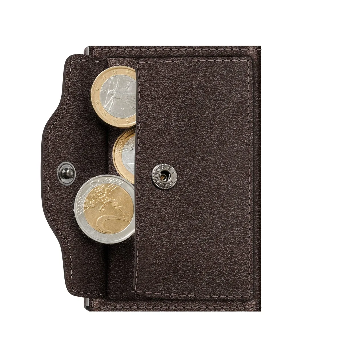 Wallet Click & Slide Coin Pocket Nappa Brown/Silver 5 Wallet Click & Slide Coin Pocket Nappa Brown/Silver – Bild 3