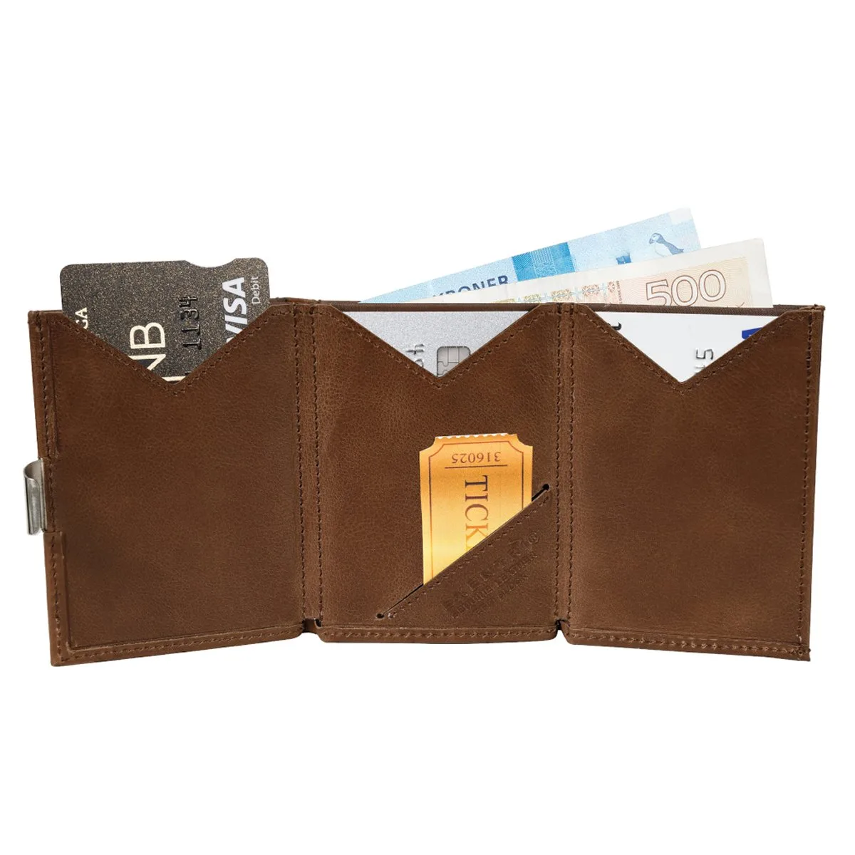 Exentri Multiwallet Leder Haselnuss Für 5-10 Karten 4 Exentri Multiwallet Leder Haselnuss Für 5-10 Karten – Bild 2