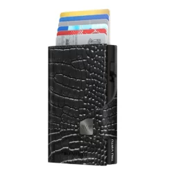 Doubelwallet Click & Slide Croco Black/Black