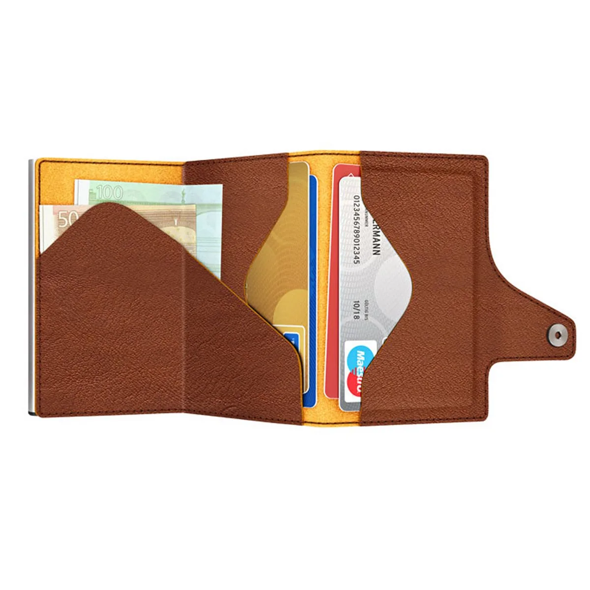 Wallet Click & Slide Natural Brown Yellow/Silver 4 Wallet Click & Slide Natural Brown Yellow/Silver – Bild 2