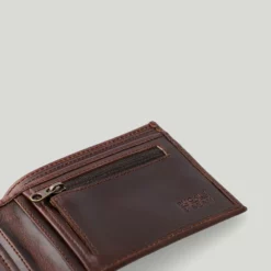 Leder Portemonnaie Bill Braun -Koffer Verkaufs-Shop compressed Bill Brown Open fourth