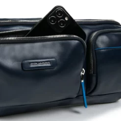 Piquadro Blue Square - Gürteltasche Mit RFID-Blocker Blau -Koffer Verkaufs-Shop compressed CA5576B2VR BLU DET2