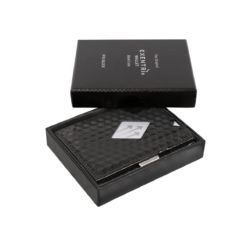 Exentri Wallet Leder Black Cube Für 10 Karten -Koffer Verkaufs-Shop compressed EXD341 in giftboxMR