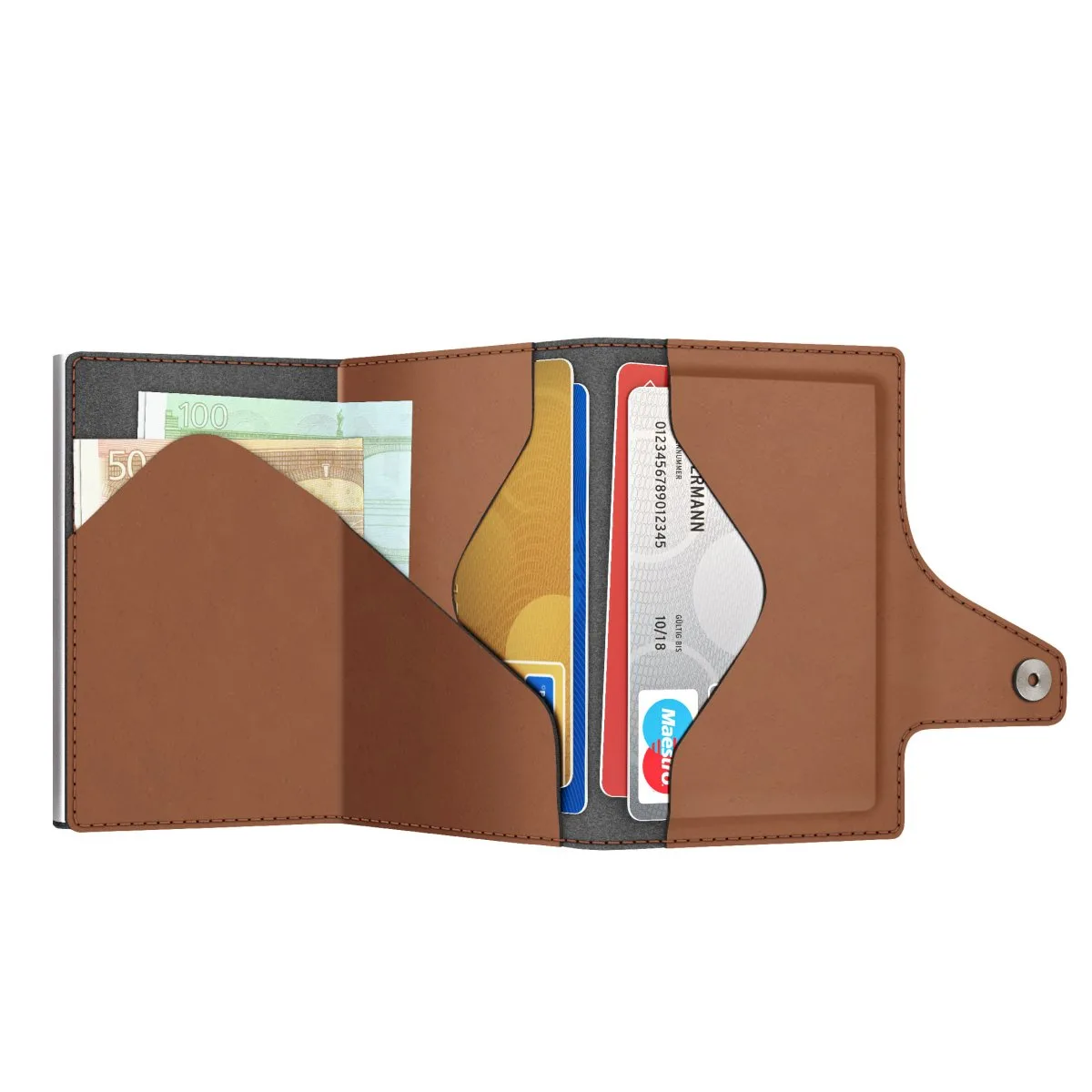 Wallet Click & Slide Vegan Bio Apple Brown/Silver 4 Wallet Click & Slide Vegan Bio Apple Brown/Silver – Bild 2