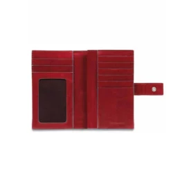 Piquadro Blue Square - Damengeldbörse Mit Münzfach In Rot