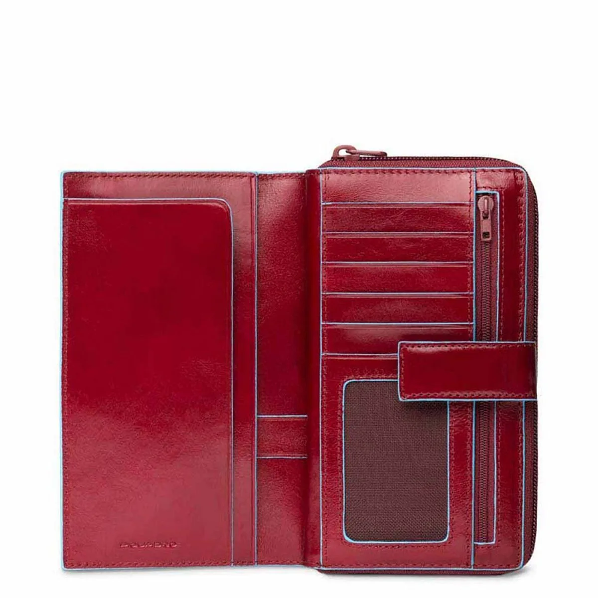 Piquadro Blue Square - Damengeldbörse Mit Münz Und Handyfach In Rot 3 Piquadro Blue Square - Damengeldbörse Mit Münz Und Handyfach In Rot