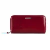 Piquadro Blue Square - Zip Around Damengeldbörse Mit Drei Fächern In Rot