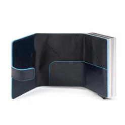 Piquadro Blue Square - Doppeltes Kreditkartenetui Mit Schiebesystem In Blau -Koffer Verkaufs-Shop compressed PP5472B2R BLU2 DETT2