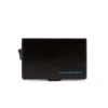 Piquadro Blue Square - Doppeltes Kreditkartenetui Mit Schiebesystem In Schwarz -Koffer Verkaufs-Shop compressed PP5472B2R N 1