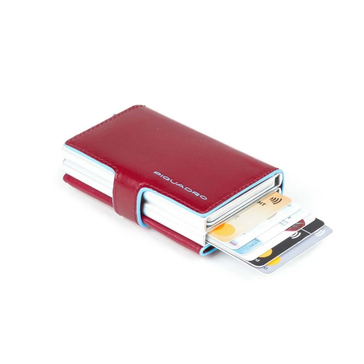 Piquadro Blue Square - Doppeltes Kreditkartenetui Mit Schiebesystem In Rot 4 Piquadro Blue Square - Doppeltes Kreditkartenetui Mit Schiebesystem In Rot – Bild 2