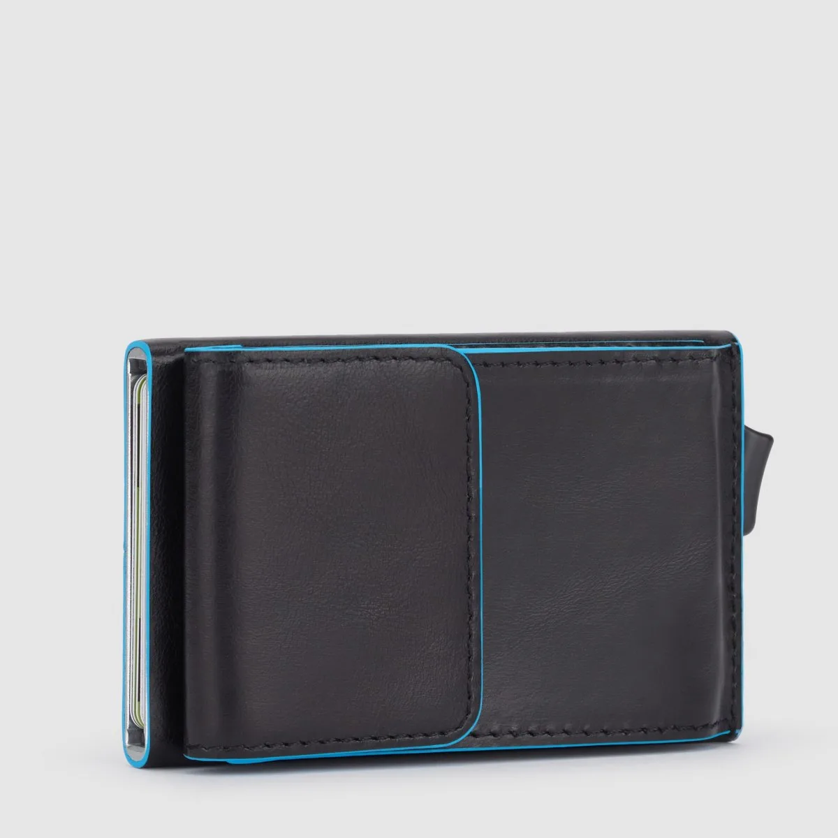 Piquadro Blue Square - Kreditkartenhalter Mit Aussenfach In Schwarz 7 Piquadro Blue Square - Kreditkartenhalter Mit Aussenfach In Schwarz – Bild 5