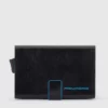 Piquadro Blue Square - Doppelter Kreditkartenhalter In Schwarz -Koffer Verkaufs-Shop compressed PP5961B2R N 1