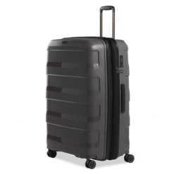 Straw+ - Hartschalenkoffer L Dunkelgrau 13 Straw+ - Hartschalenkoffer L Dunkelgrau -Koffer Verkaufs-Shop compressed STRAW plus grey L 45grad open