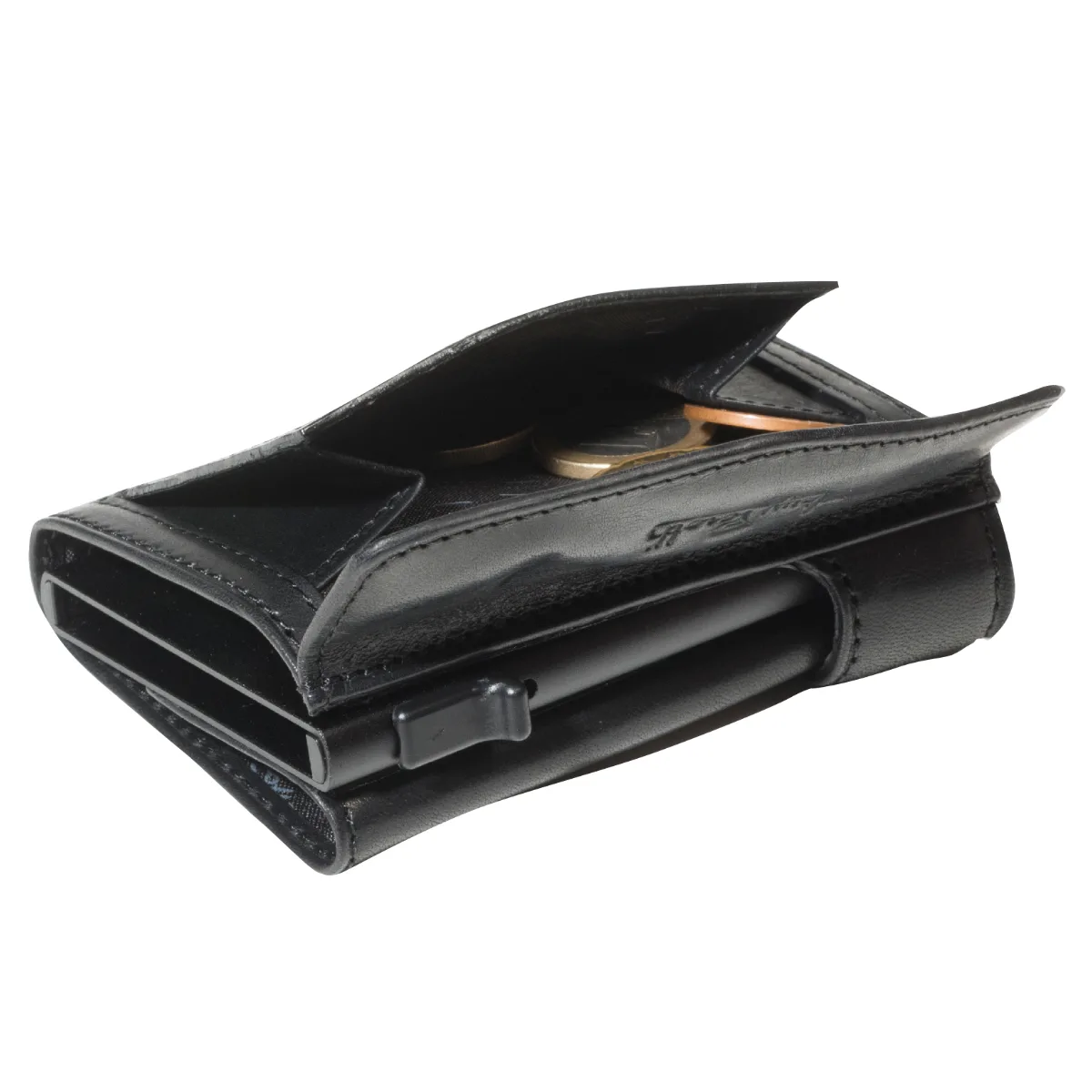 Furbo Kreditkartenetui Schwarz Mit Papier Und Münzgeldfach 4 Furbo Kreditkartenetui Schwarz Mit Papier Und Münzgeldfach – Bild 2