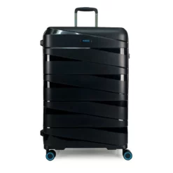 Ted Luggage - 3er Kofferset Schwarz -Koffer Verkaufs-Shop compressed TED BLACK L Front