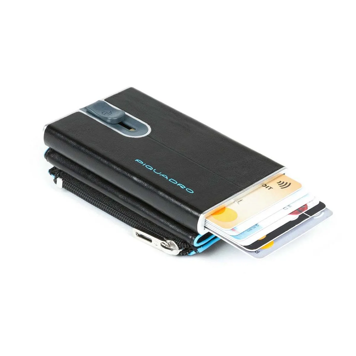 Piquadro Blue Square - Compact Wallet Für Scheine Und Kreditkarten In Schwarz 5 Piquadro Blue Square - Compact Wallet Für Scheine Und Kreditkarten In Schwarz – Bild 3