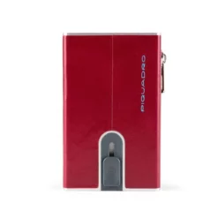 Piquadro Blue Square - Compact Wallet Für Scheine Und Kreditkarten In Rot