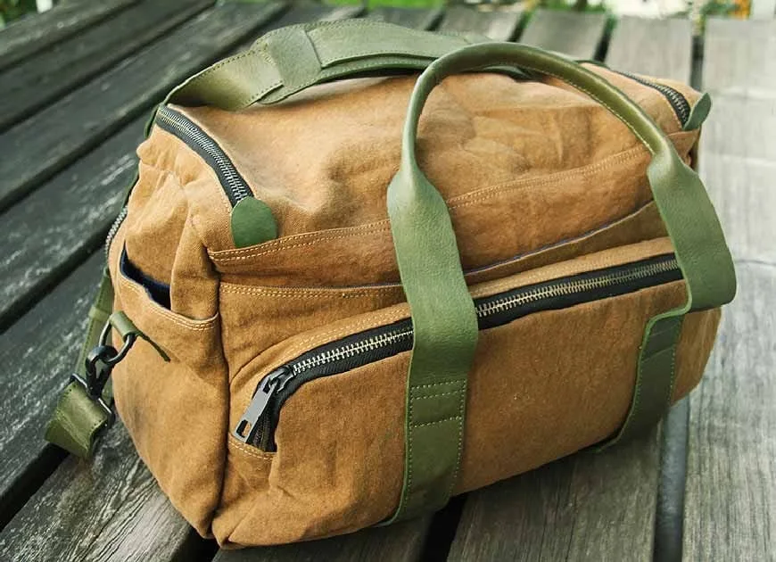 Reisetasche S In Braun/Grün 5 Reisetasche S In Braun/Grün – Bild 3