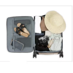 Bugatti Modo Businesstrolley M Schwarz/Cognac -Koffer Verkaufs-Shop compressed flatlay 21