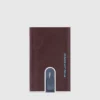 Piquadro Blue Square - Kreditkartenetui Mit Schiebesystem In Mahagoni -Koffer Verkaufs-Shop compressed pp4825b2r mo dett1 ok