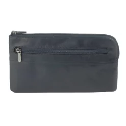 Leder Reise-Portemonnaie In Schwarz