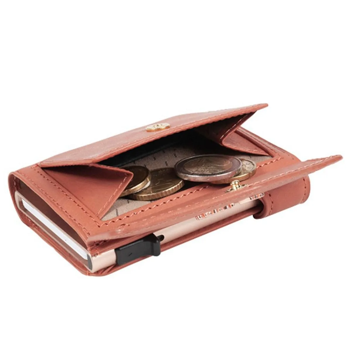 Furbo Kreditkartenetui Peach Mit Papier Und Münzgeldfach 4 Furbo Kreditkartenetui Peach Mit Papier Und Münzgeldfach – Bild 2