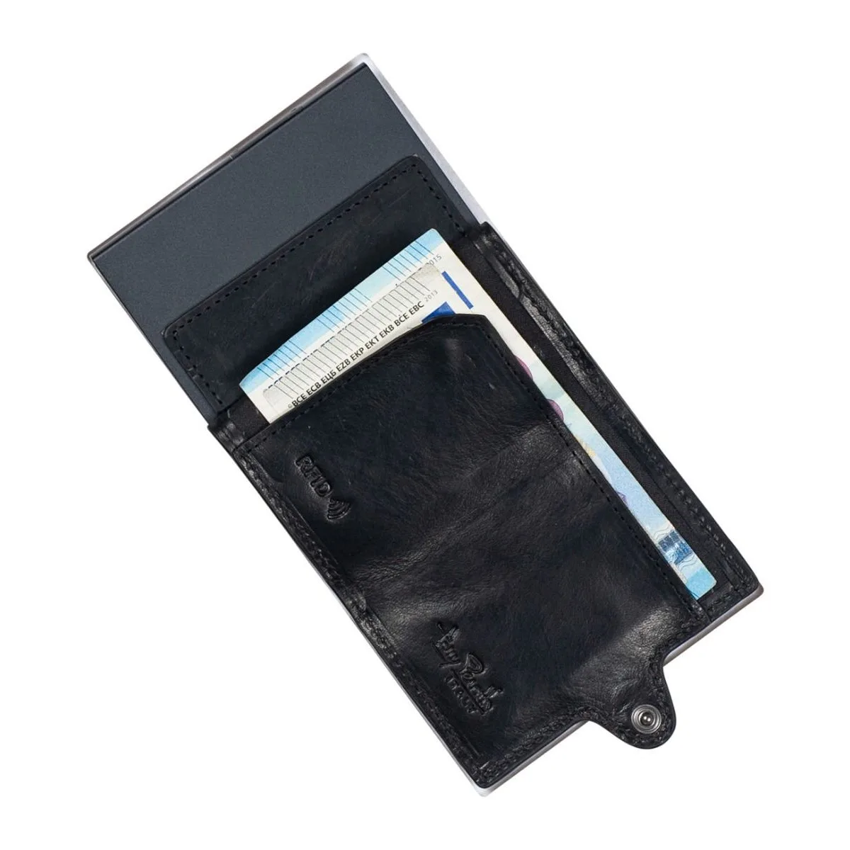 Furbo RFID-Kartenhalter Aus Leder Mit Banknotenfach Und AirTag-Etui In Schwarz 6 Furbo RFID-Kartenhalter Aus Leder Mit Banknotenfach Und AirTag-Etui In Schwarz – Bild 4
